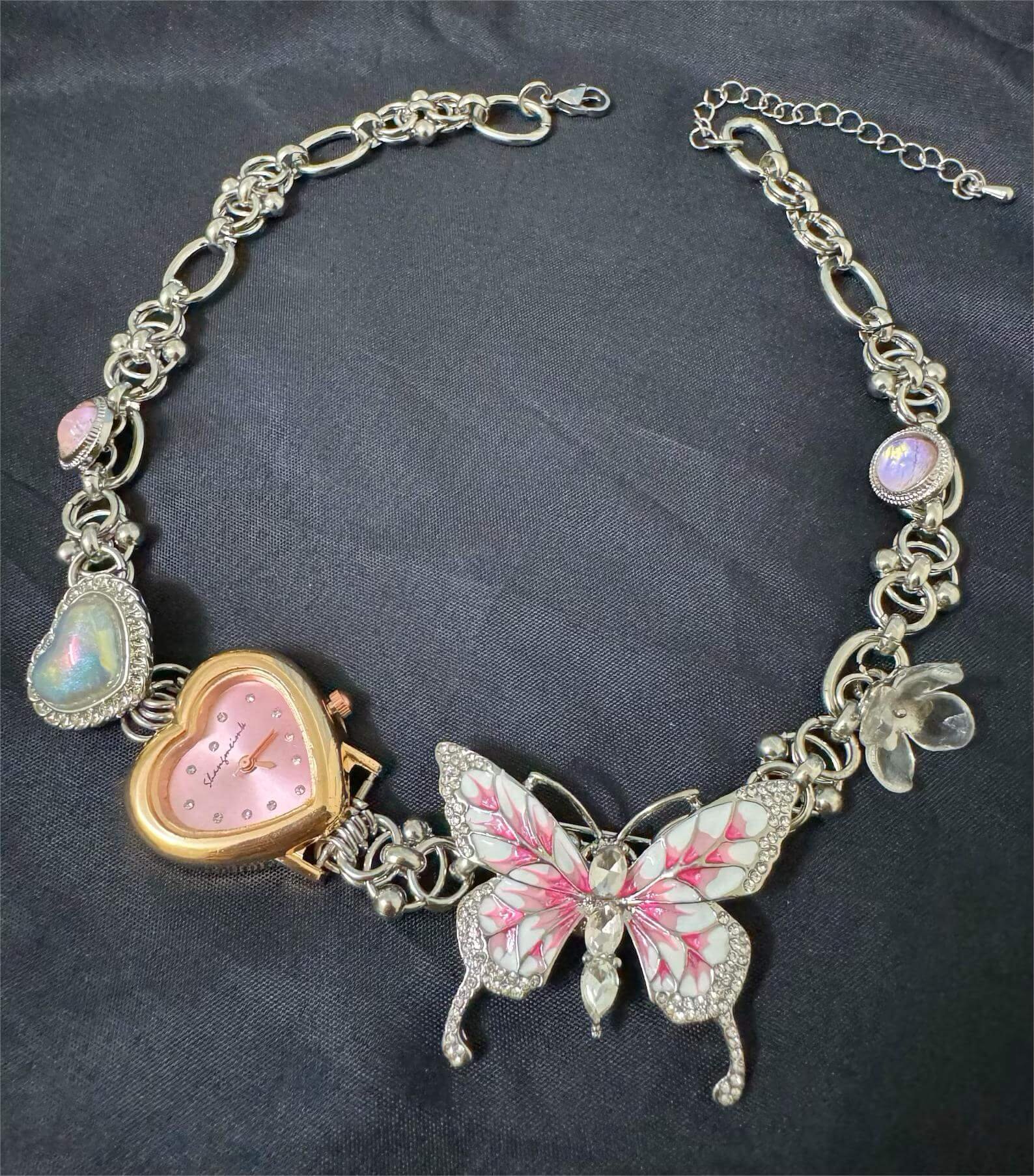 Handmade Titanium watch choker necklace with adjustable band