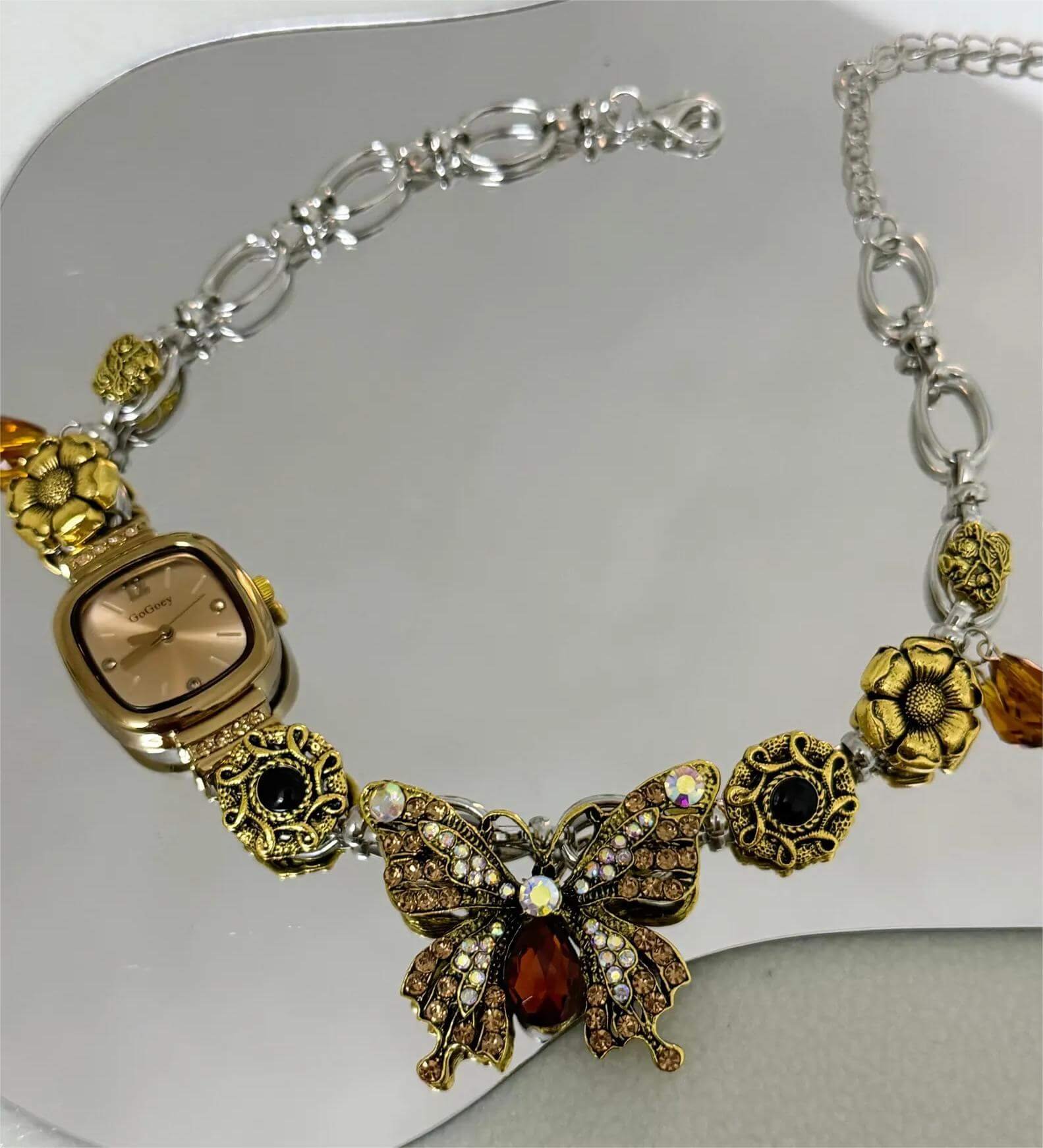 Handmade multi-watch face choker necklace inspired by Ariana Grande