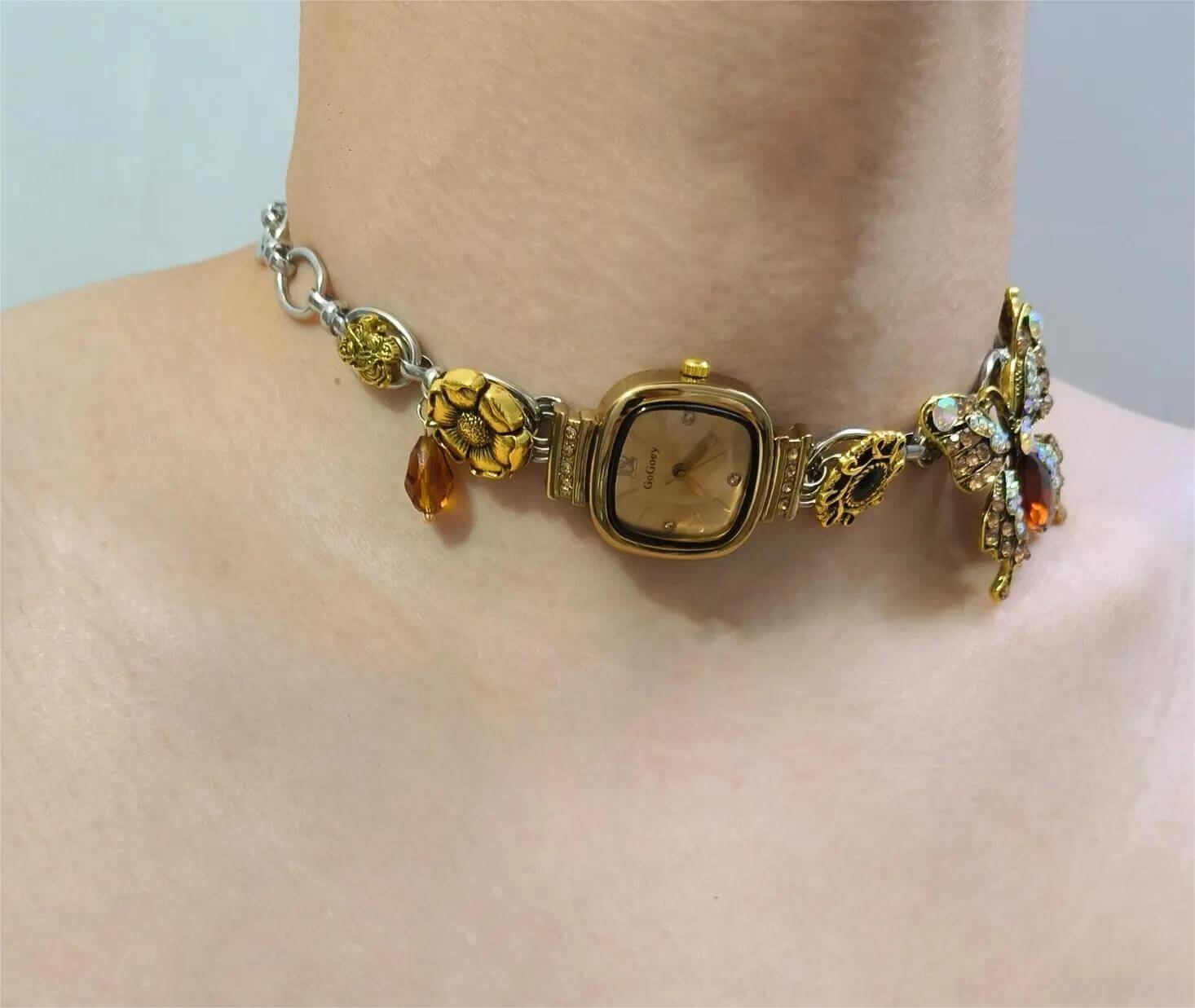 Luxury handmade watch choker necklace a timeless piece inspired by Selena Gomez