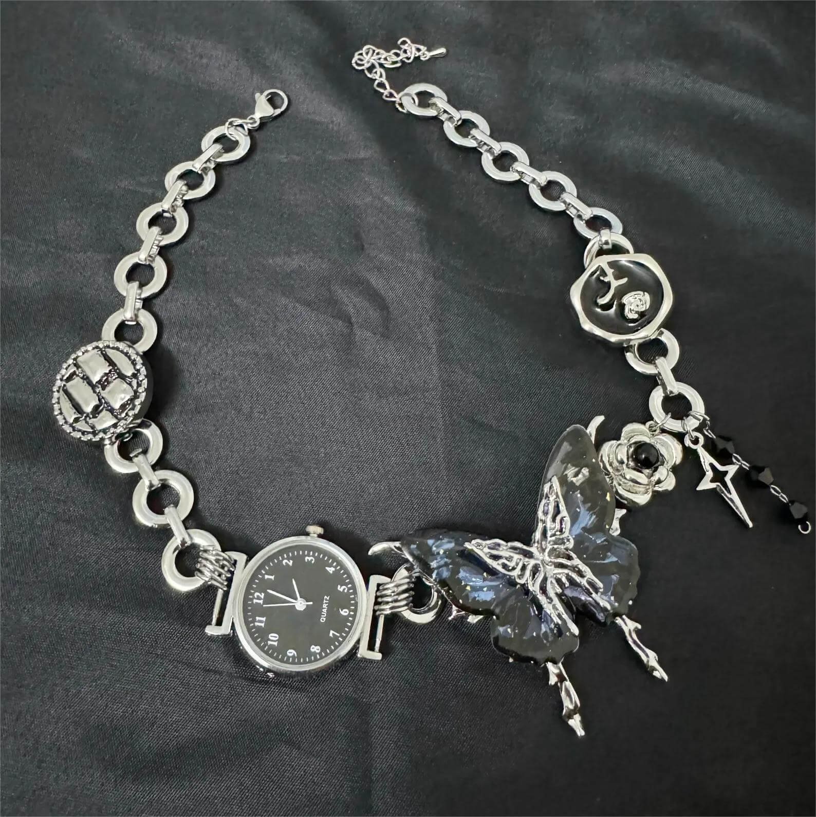 Handmade multi-watch face choker necklace a viral accessory loved by Rihanna