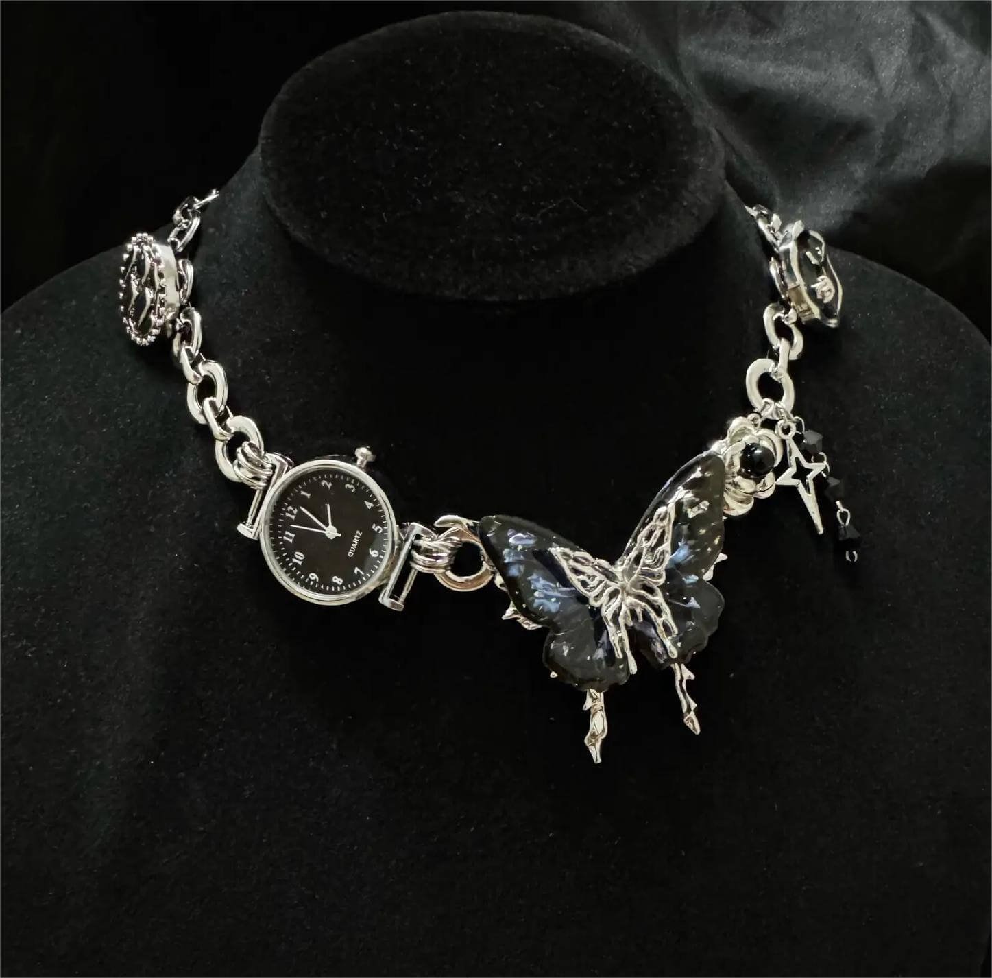Handmade Titanium watch choker necklace popular with celebrities like Billie Eilish