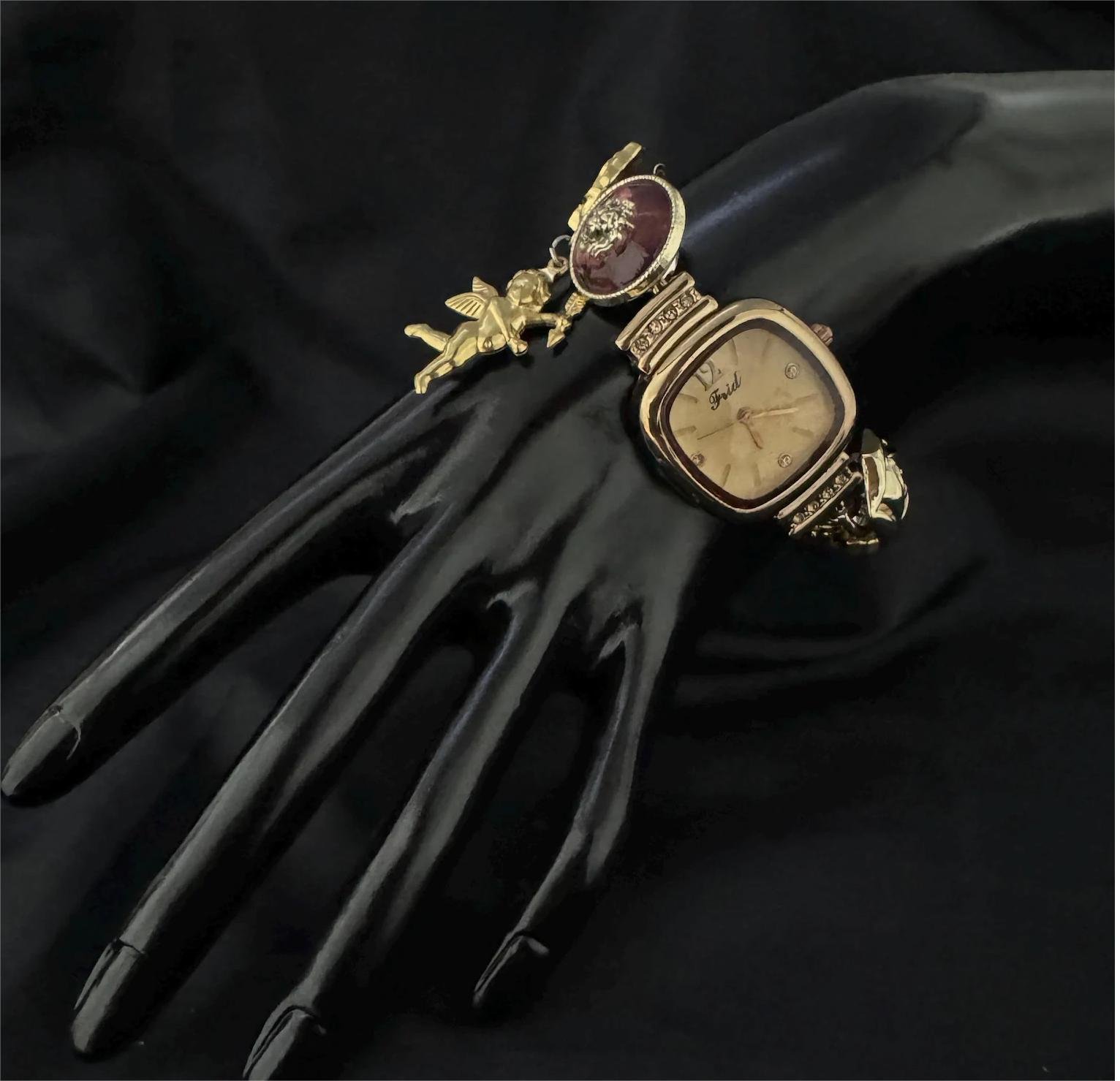 Titanium bracelet handmade for Taylor Swift aesthetics enhanced by button design and layered charms