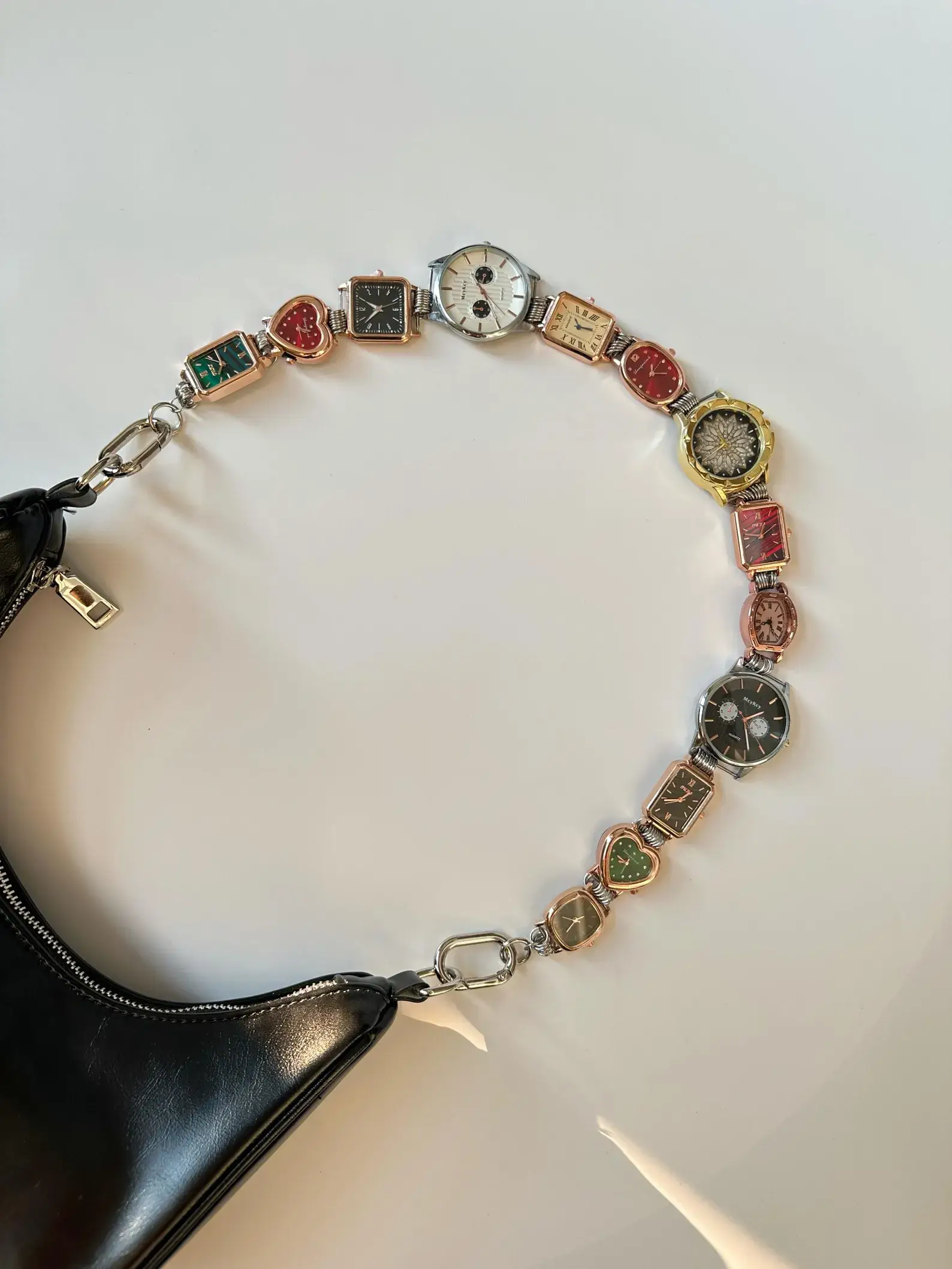 Step into Y2K vibes with TikTok watch bag chain trend inspired by Hailey Bieber, popular with fans of cybercore and alt fashion.