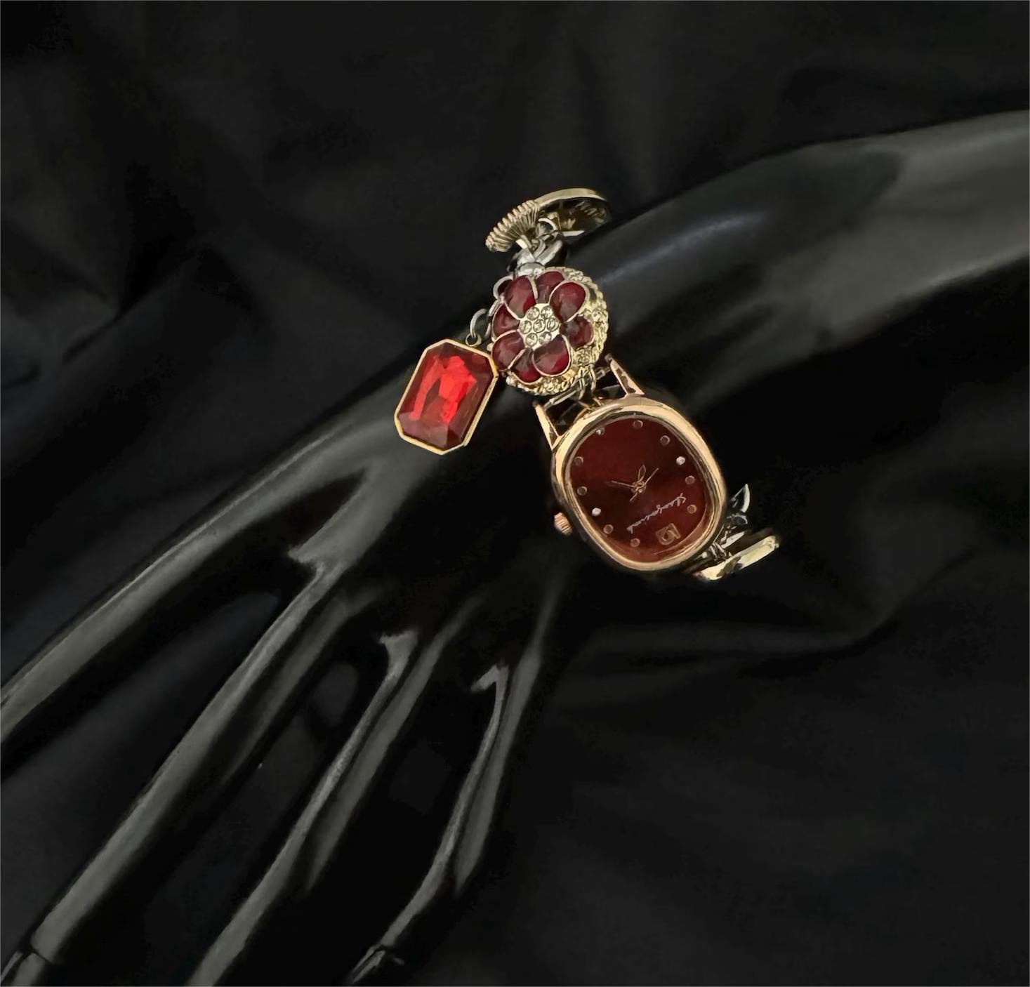 Titanium handmade bracelet crafted for Y2K fashion featuring charms and button details for Taylor Swift fans