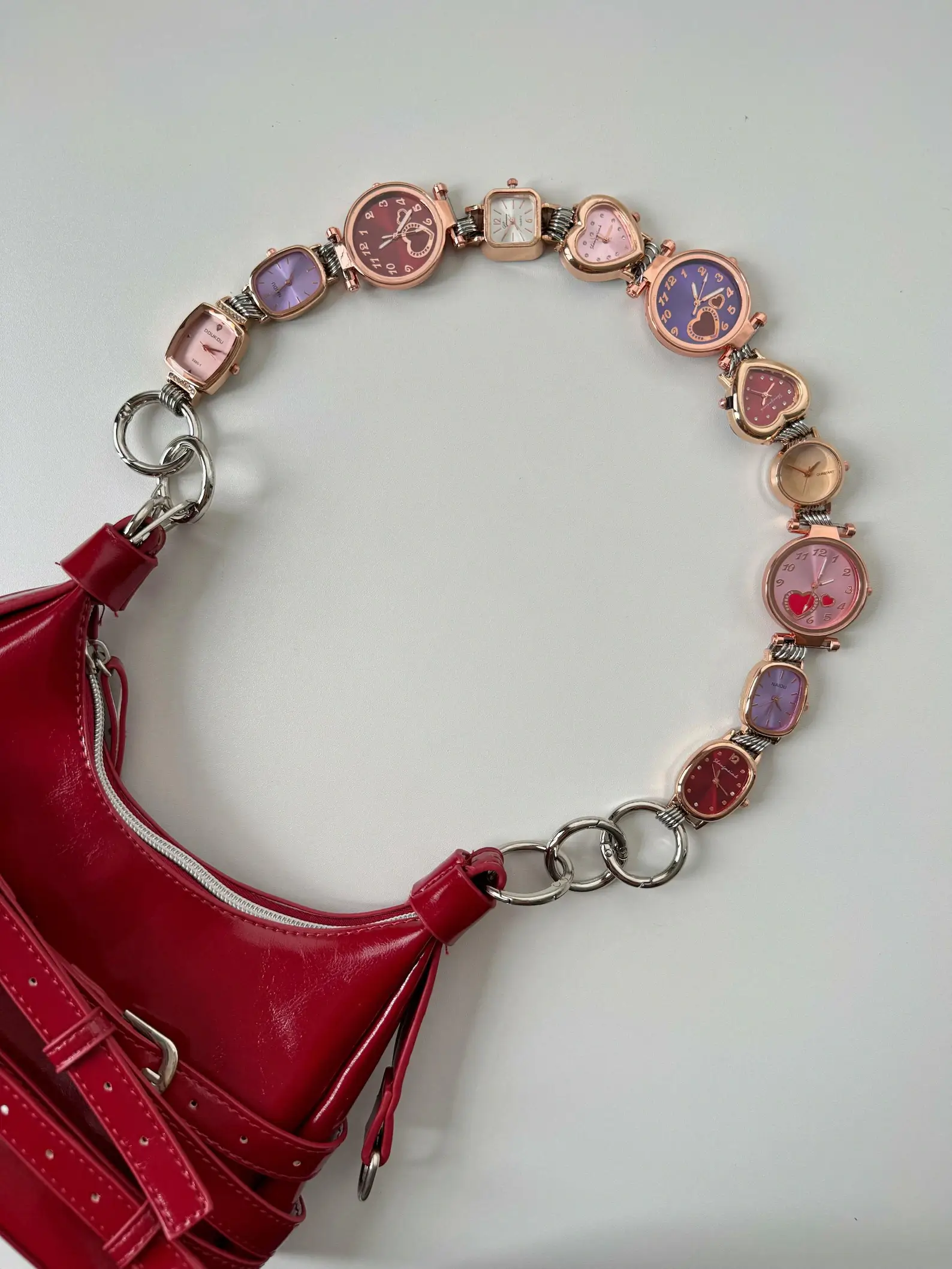 Styled by celebrities: watch bag chain under $25 inspired by Billie Eilish, popular with fans of cybercore and alt fashion.