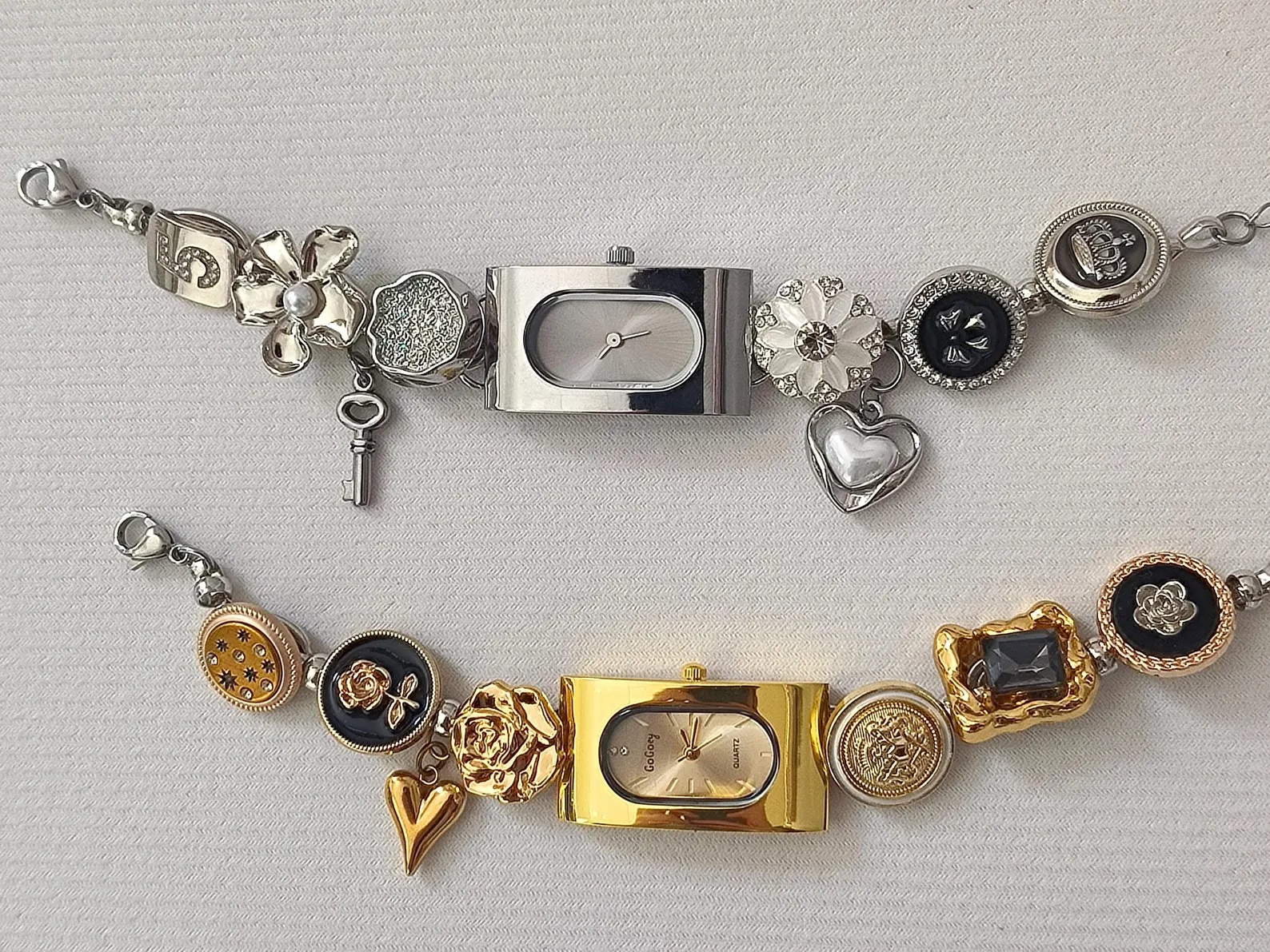 Minimalist Buttons titanium bracelet watch with futuristic design