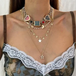 Casual Stainless Steel Punk Watch Necklace stylish watch choker necklace
