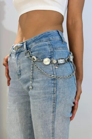 grunge silver multi-layer watch pants chain billie eilish style 17