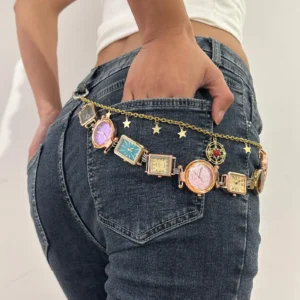 handmade titanium punk watch pants chain alternative fashion