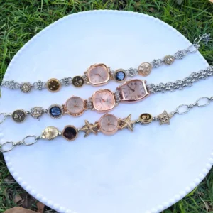 Trendy Y2K Crystal Watch Necklace stylish watch choker necklace