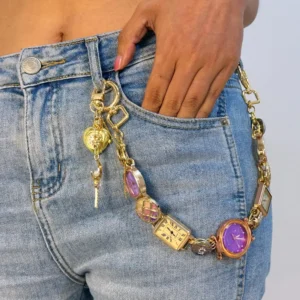 gold minimalist watch pants chain luxury streetwear jewelry