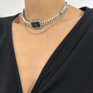 Adjustable Leather Layered Watch Choker stylish watch choker necklace