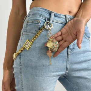 streetwear gold watch pants chain hailey bieber outfit