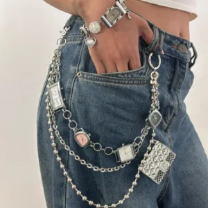 titanium y2k style watch pants chain cyberpunk streetwear jewelry 11