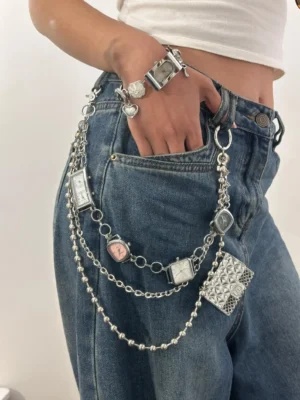 titanium y2k style watch pants chain cyberpunk streetwear jewelry 11