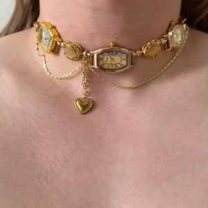 Trendy Y2K Neon Watch Necklace stylish watch choker necklace