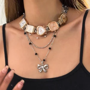 Vintage Style Gothic Punk Watch Choker stylish watch choker necklace