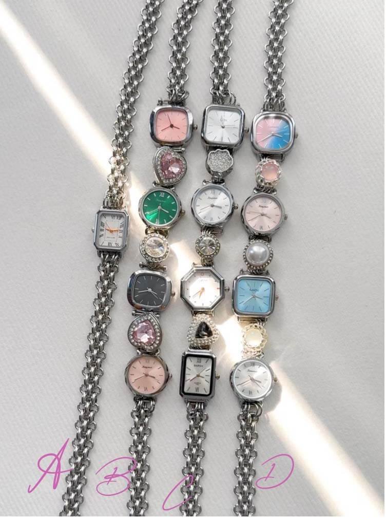 Trendy Y2K Neon Cyberpunk Watch Necklace stylish watch choker necklace