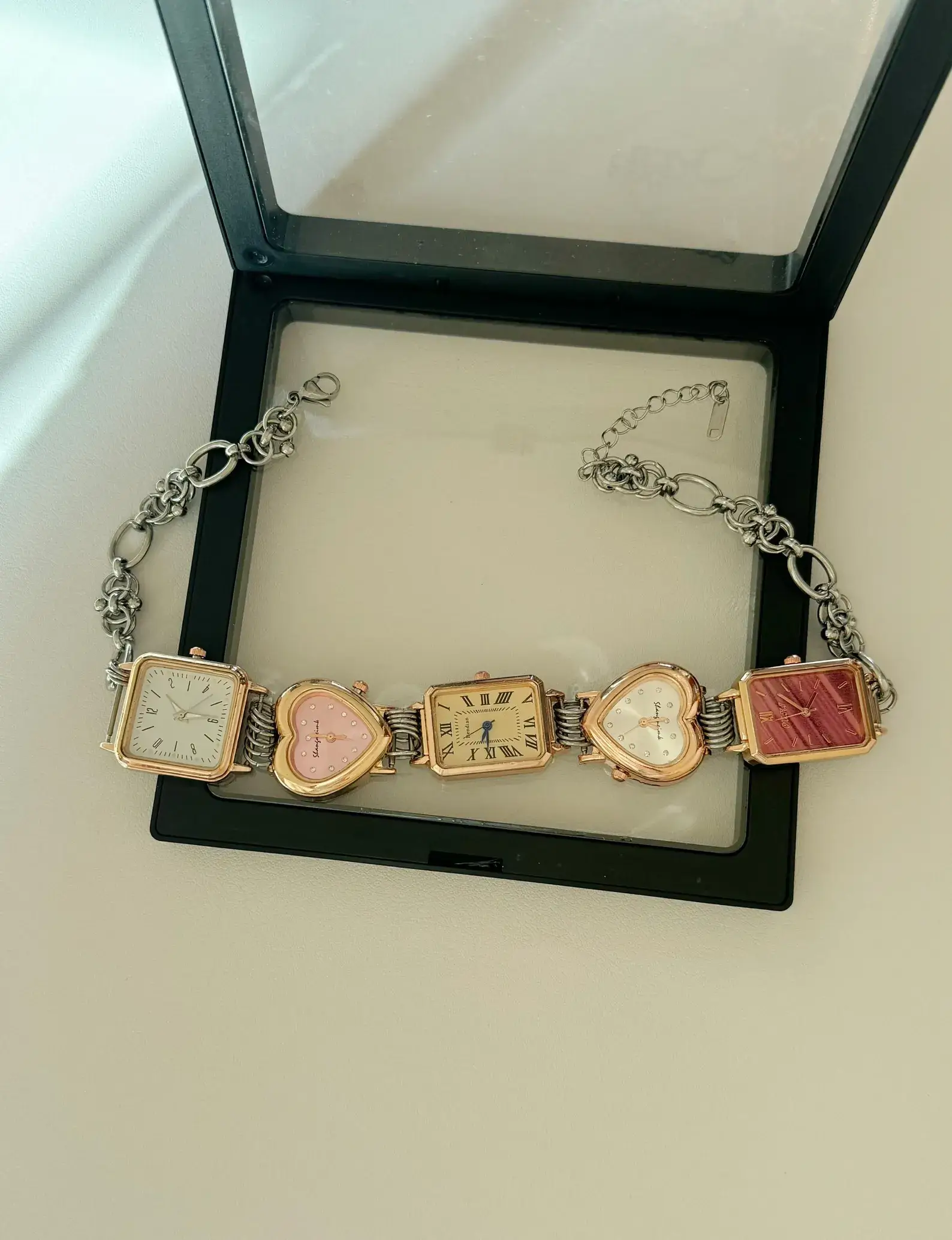 Classic Silver Cyberpunk Watch Necklace stylish watch choker necklace
