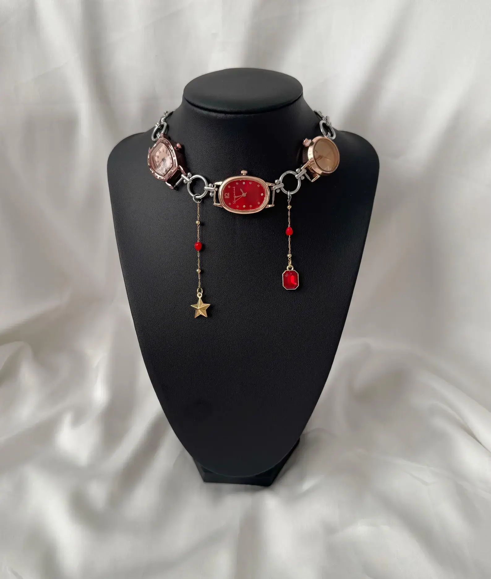 Adjustable Leather Band Watch Necklace stylish watch choker necklace