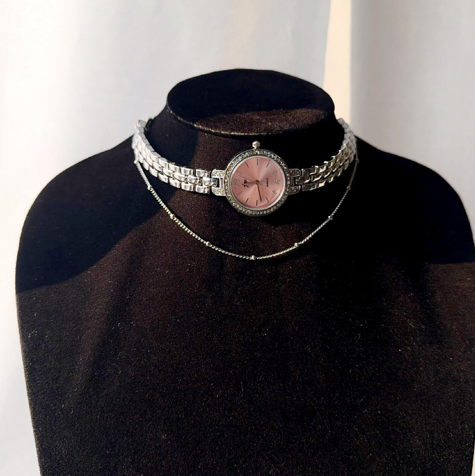 Trendy Neon Cyberpunk Layered Watch Necklace stylish watch choker necklace