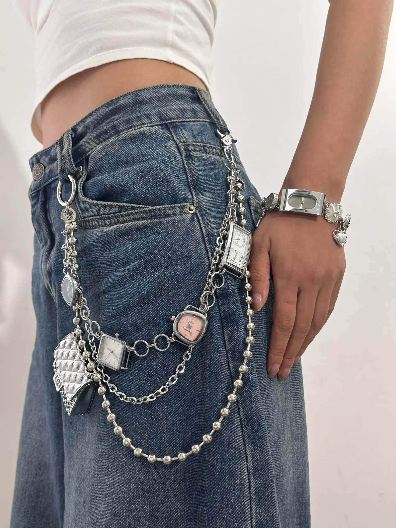 titanium y2k style watch pants chain cyberpunk streetwear jewelry 11