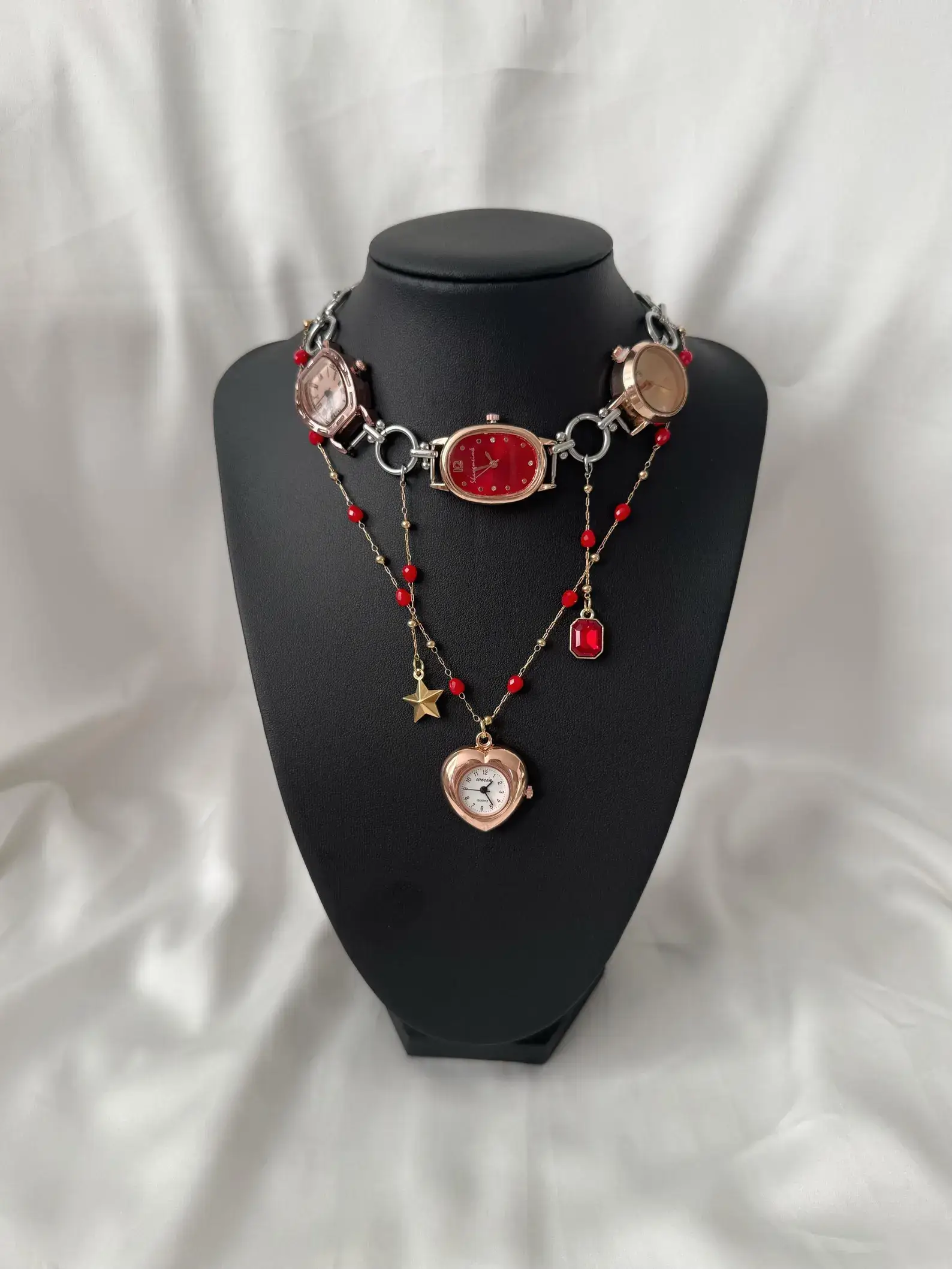 Adjustable Leather Band Watch Necklace stylish watch choker necklace