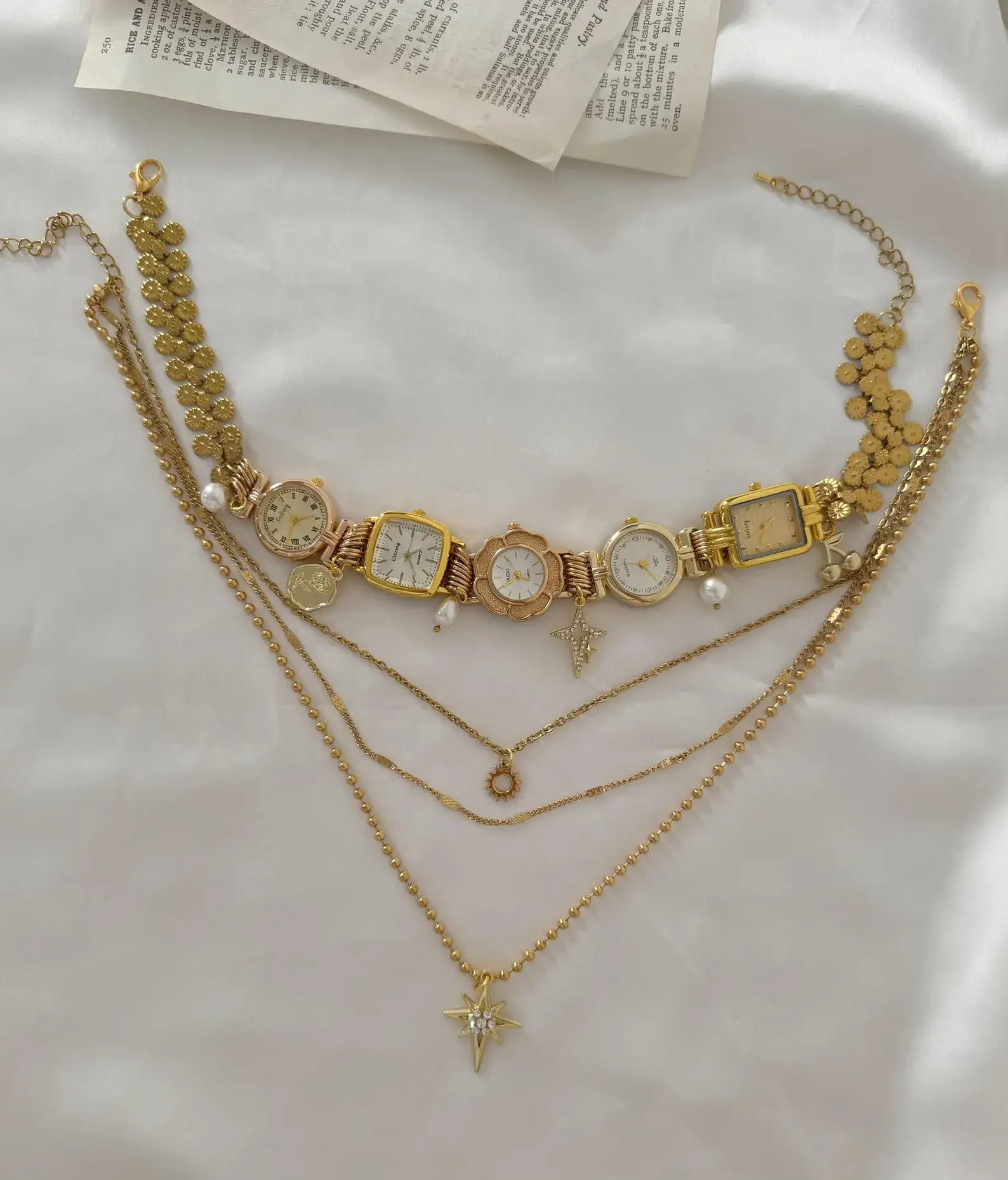 Luxury Chrome Cyberpunk Watch Necklace stylish watch choker necklace