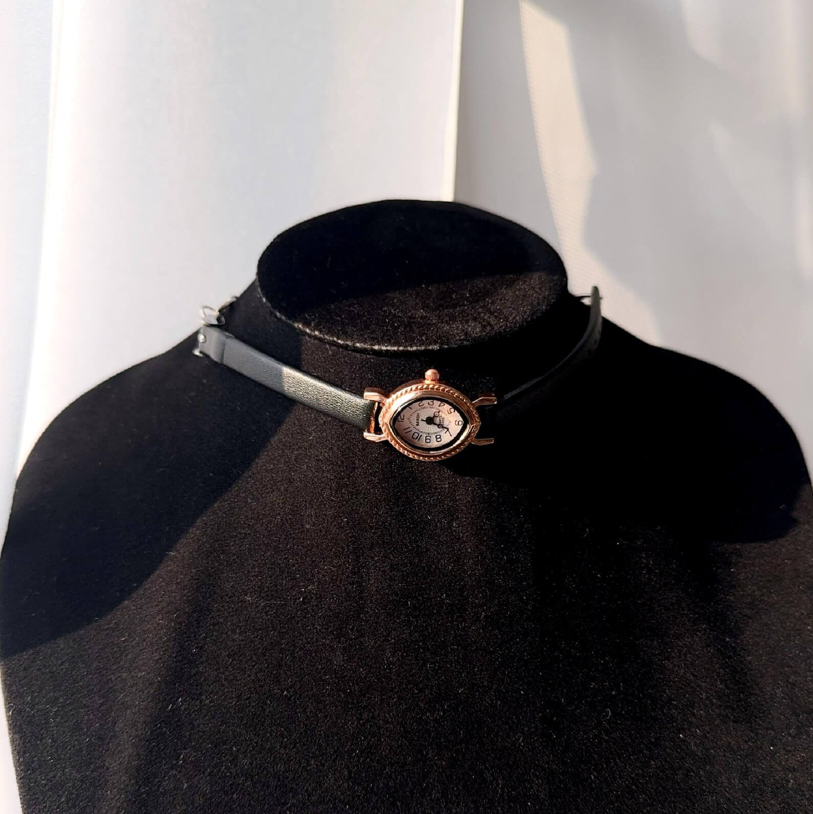 Fashion Statement Handmade Rose Gold Punk Watch Necklace stylish watch choker necklace