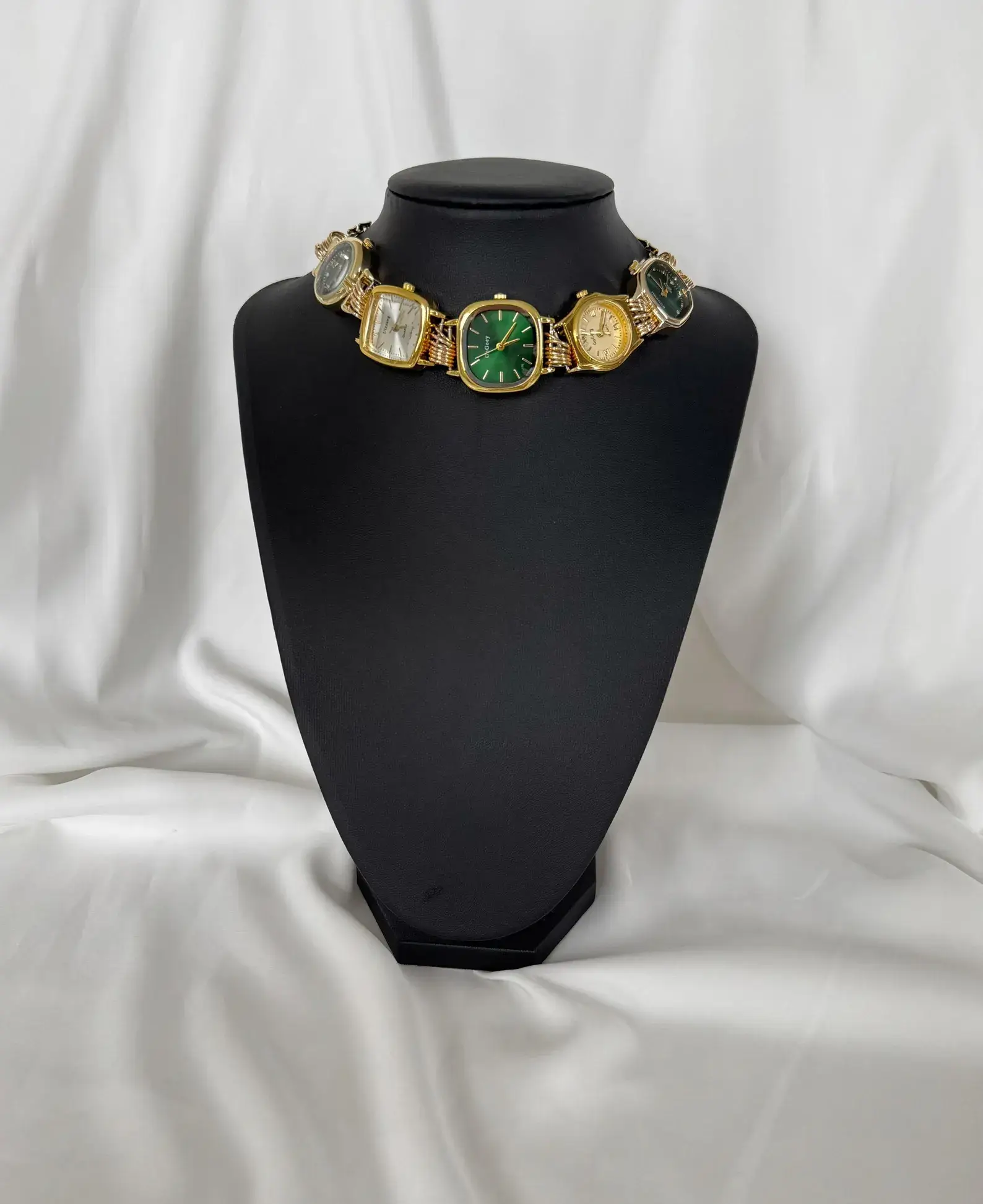 Minimalist Gold Plated Watch Necklace stylish watch choker necklace