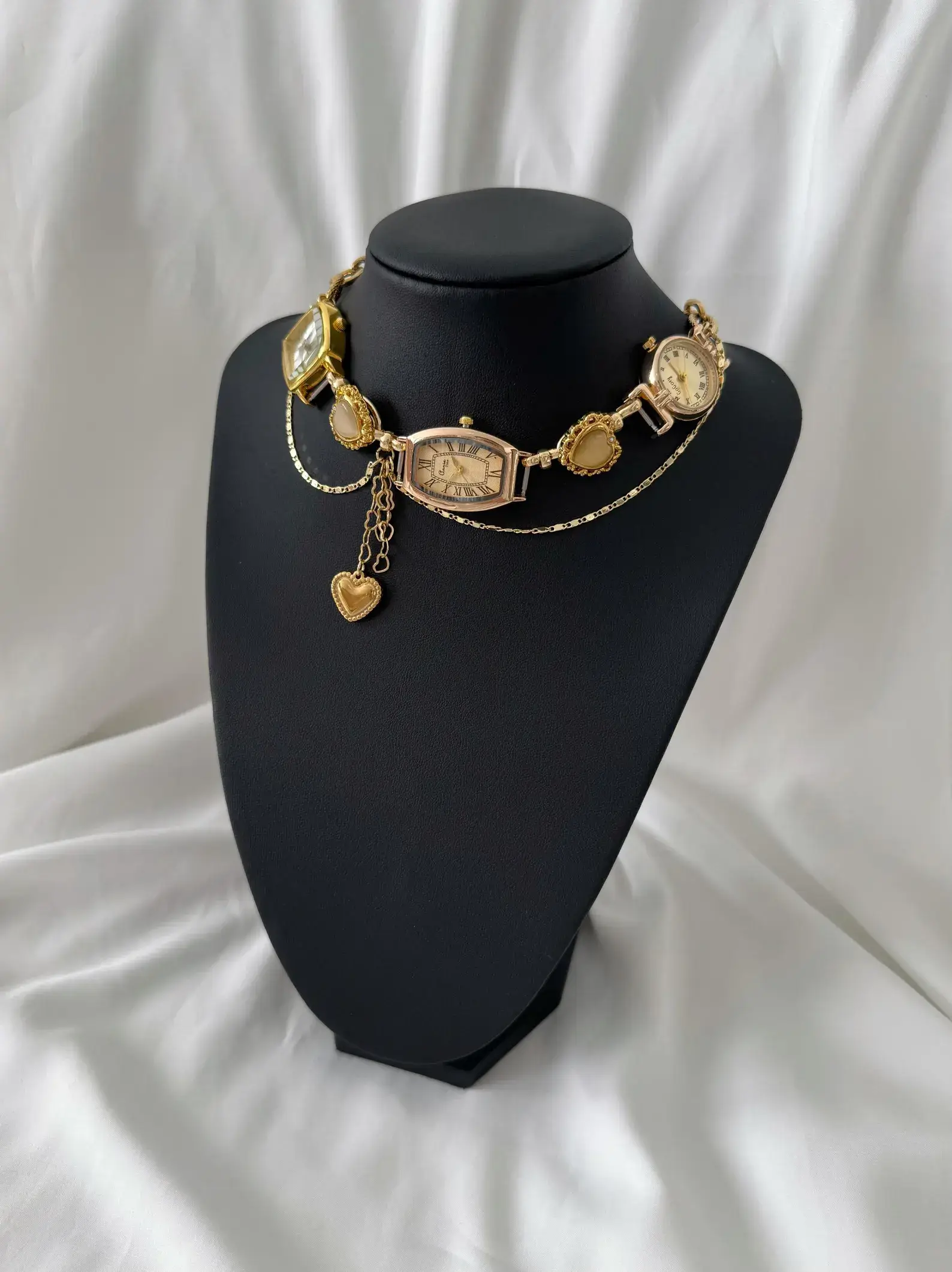 Boho Crystal Pendant Watch Necklace stylish watch choker necklace