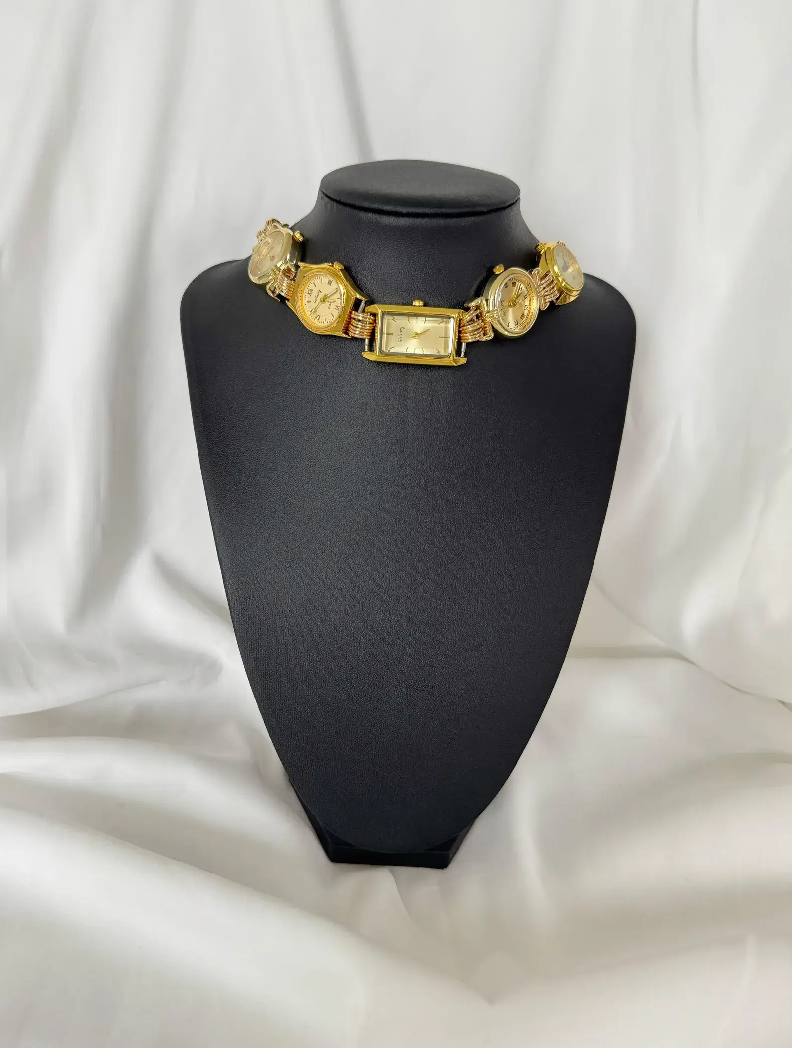 Minimalist Gold Plated Watch Necklace stylish watch choker necklace