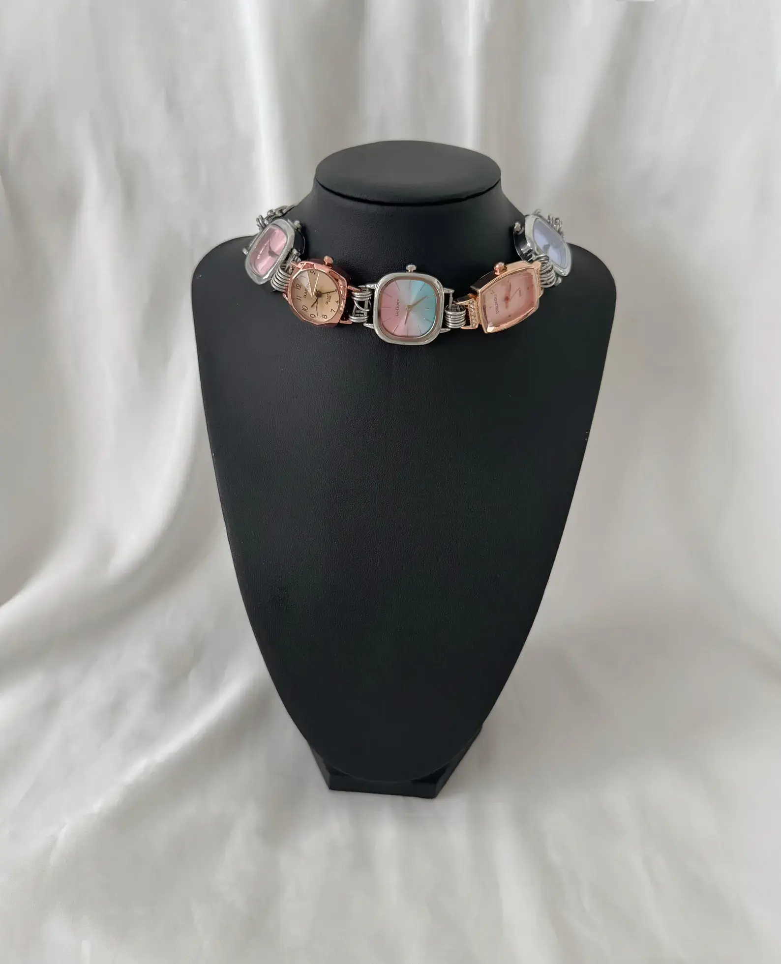 Adjustable Punk Leather Watch Choker stylish watch choker necklace