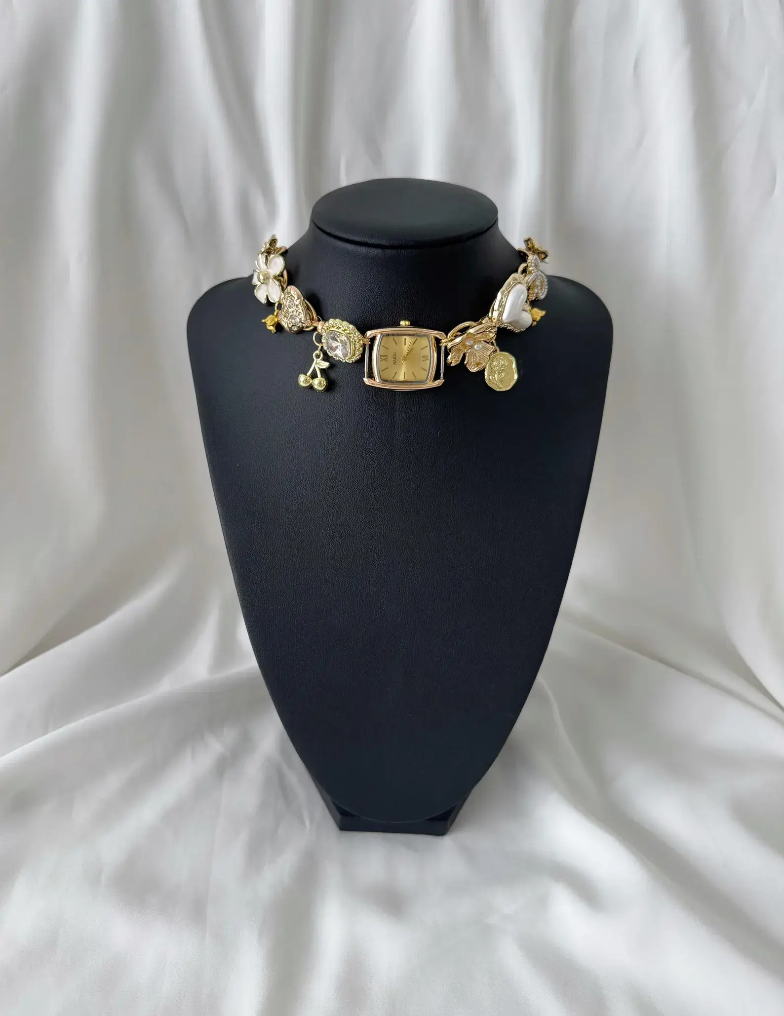 Boho Crystal Pendant Watch Necklace stylish watch choker necklace