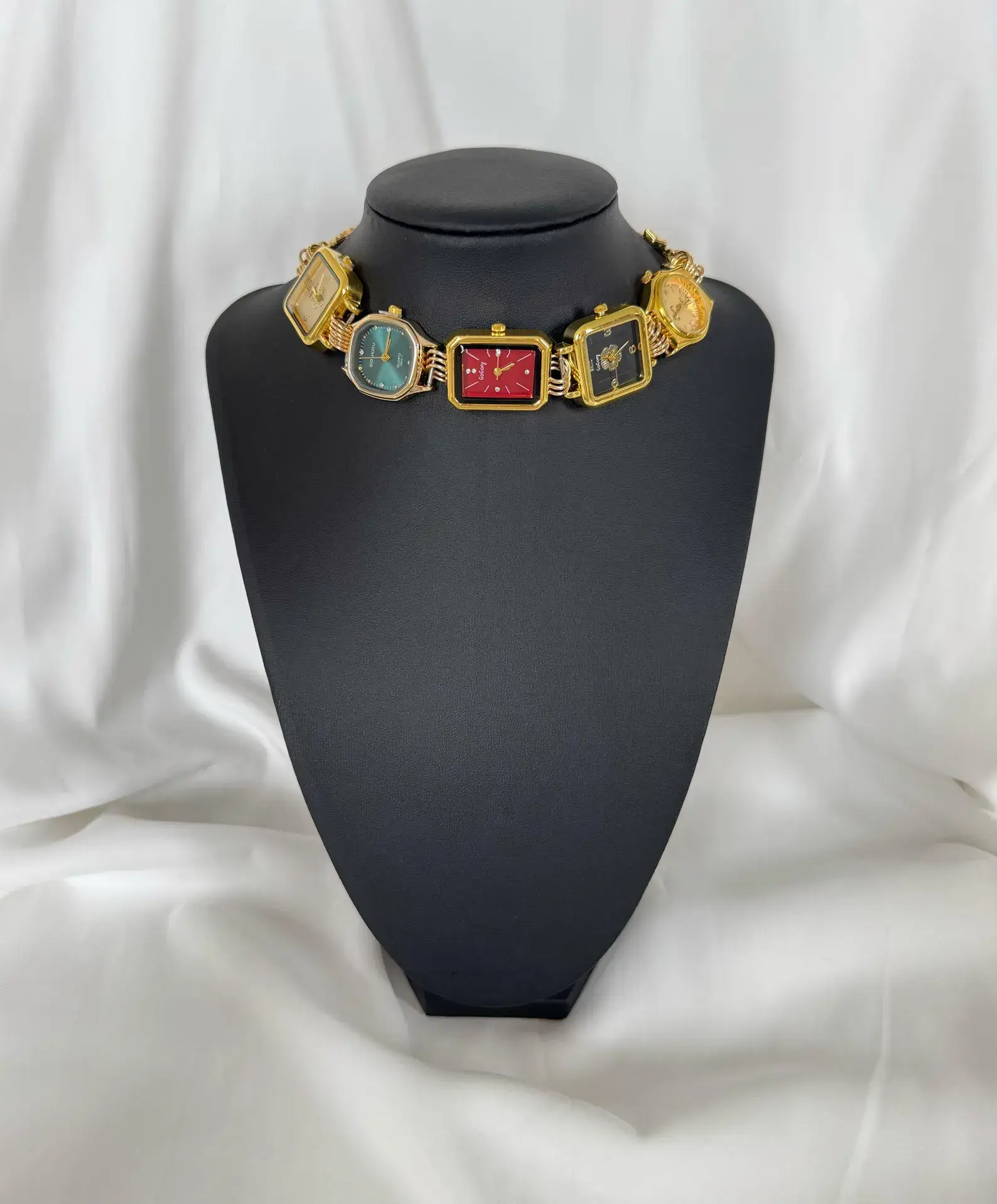 Minimalist Gold Plated Watch Necklace stylish watch choker necklace