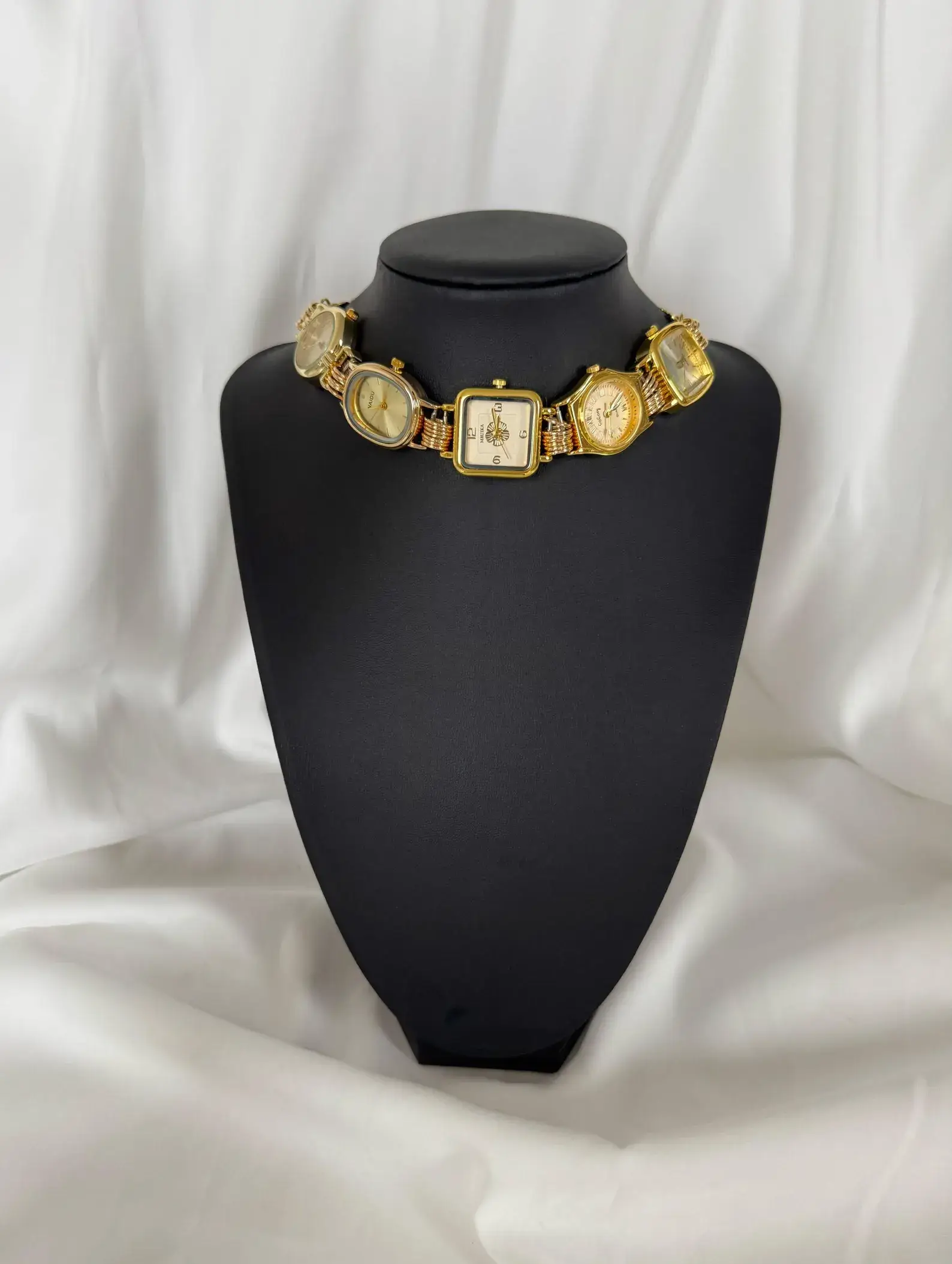 Minimalist Gold Plated Watch Necklace stylish watch choker necklace