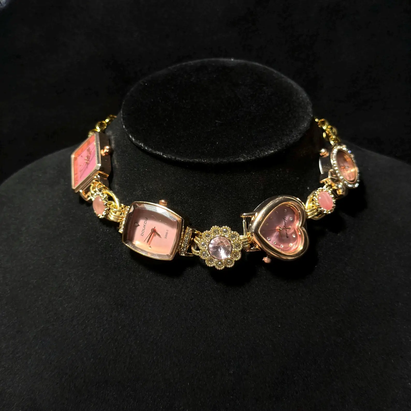 Minimalist Gold Plated Cyberpunk Watch Necklace stylish watch choker necklace
