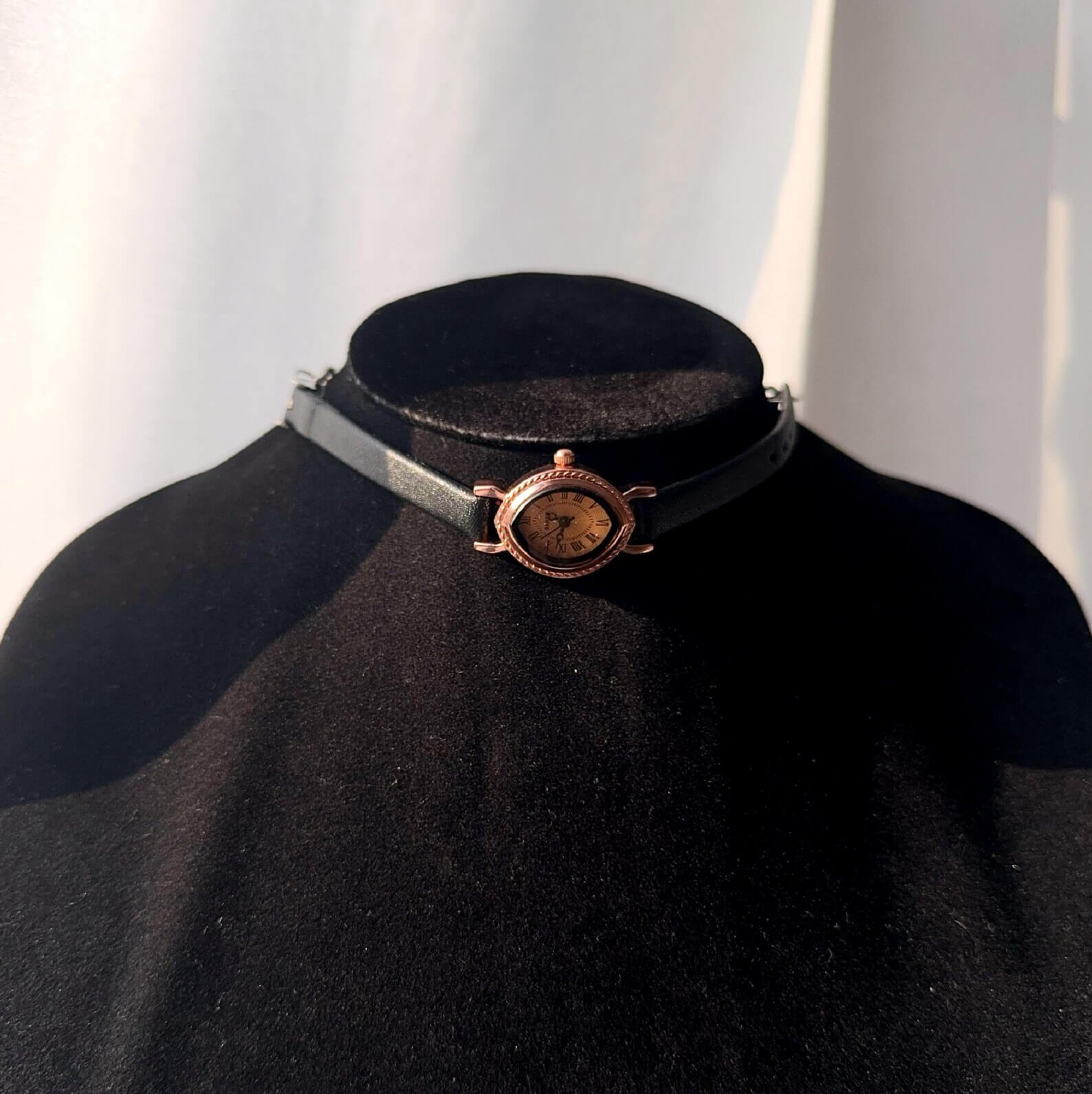 Fashion Statement Handmade Rose Gold Punk Watch Necklace stylish watch choker necklace