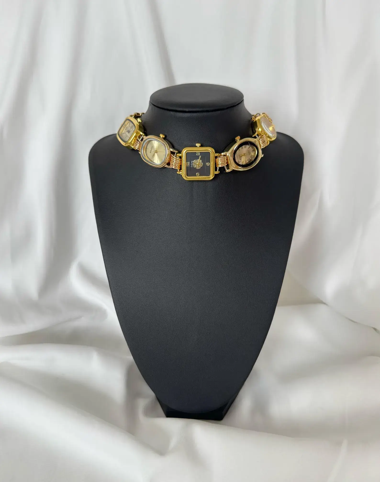 Minimalist Gold Plated Watch Necklace stylish watch choker necklace