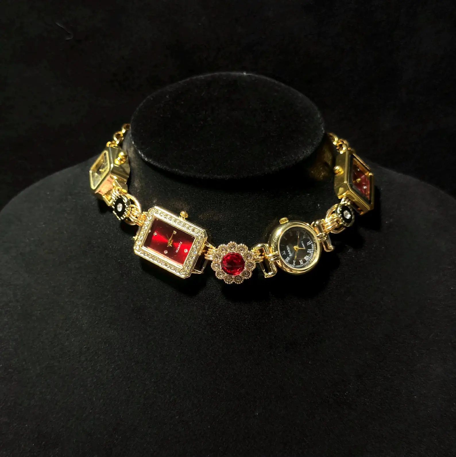 Minimalist Gold Plated Cyberpunk Watch Necklace stylish watch choker necklace