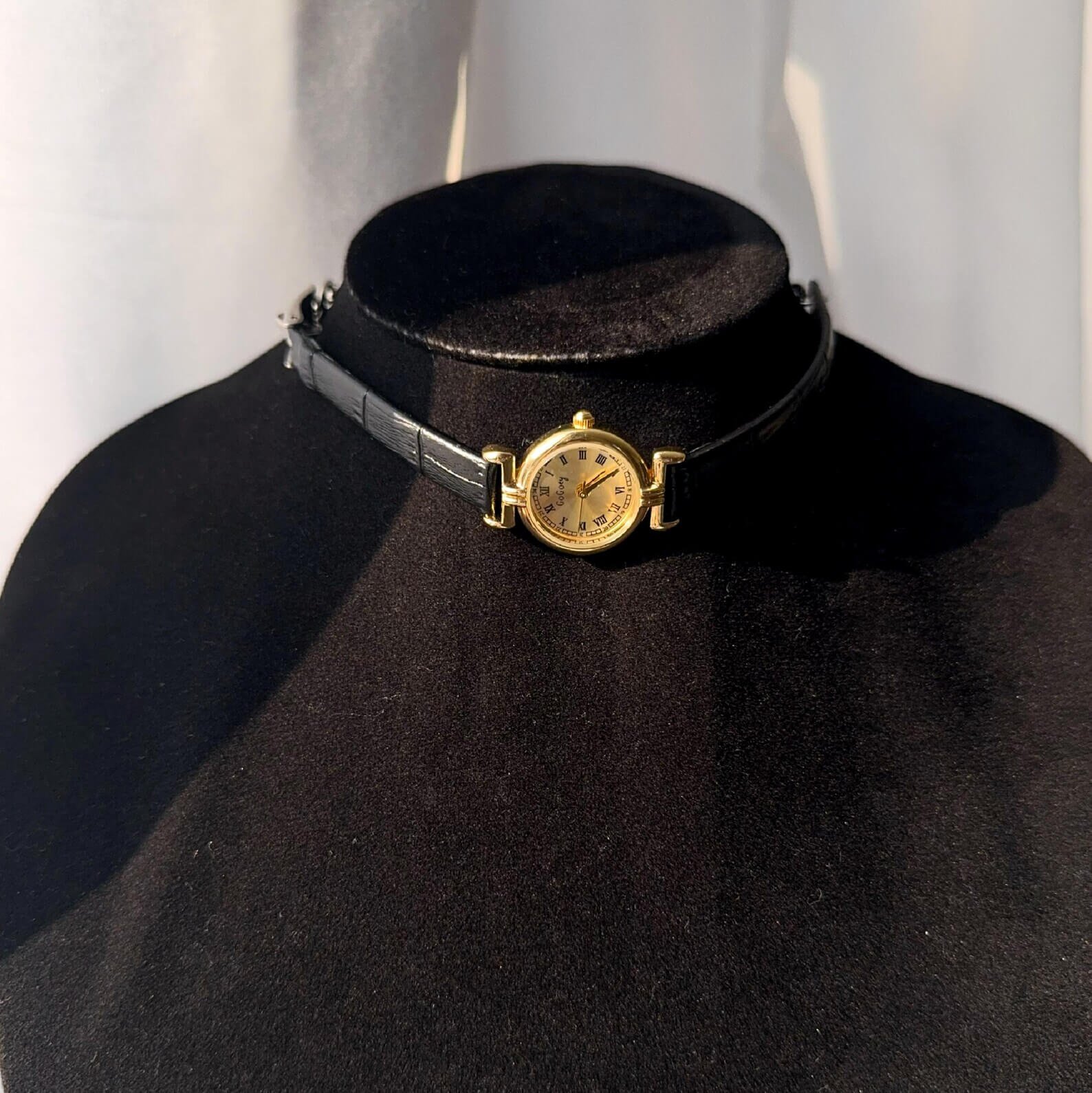Fashion Statement Handmade Rose Gold Punk Watch Necklace stylish watch choker necklace