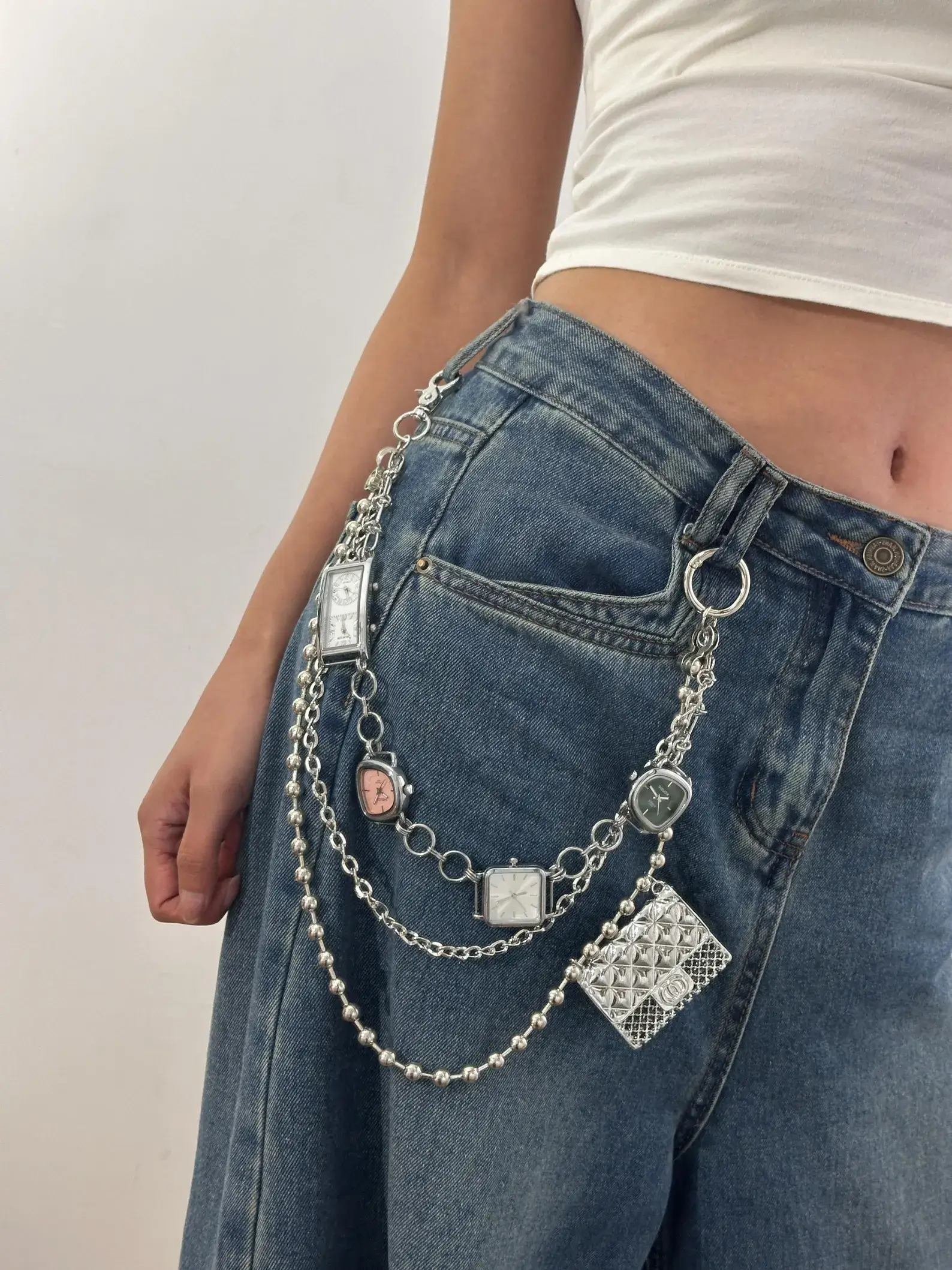 titanium y2k style watch pants chain cyberpunk streetwear jewelry 11