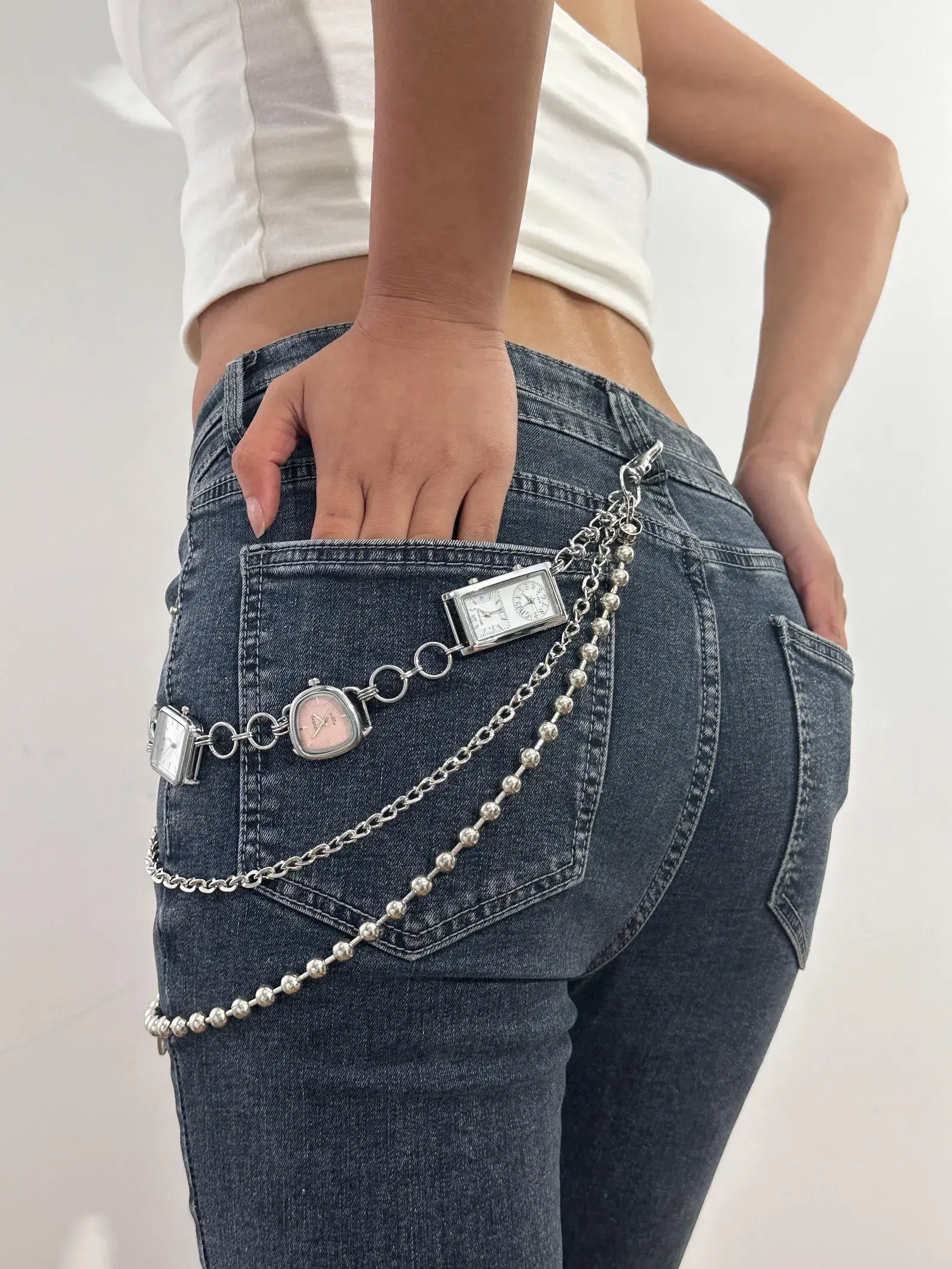 titanium y2k style watch pants chain cyberpunk streetwear jewelry 11