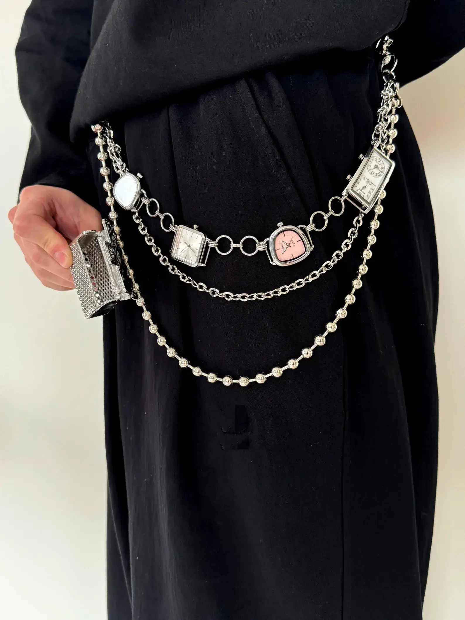 titanium y2k style watch pants chain cyberpunk streetwear jewelry 11