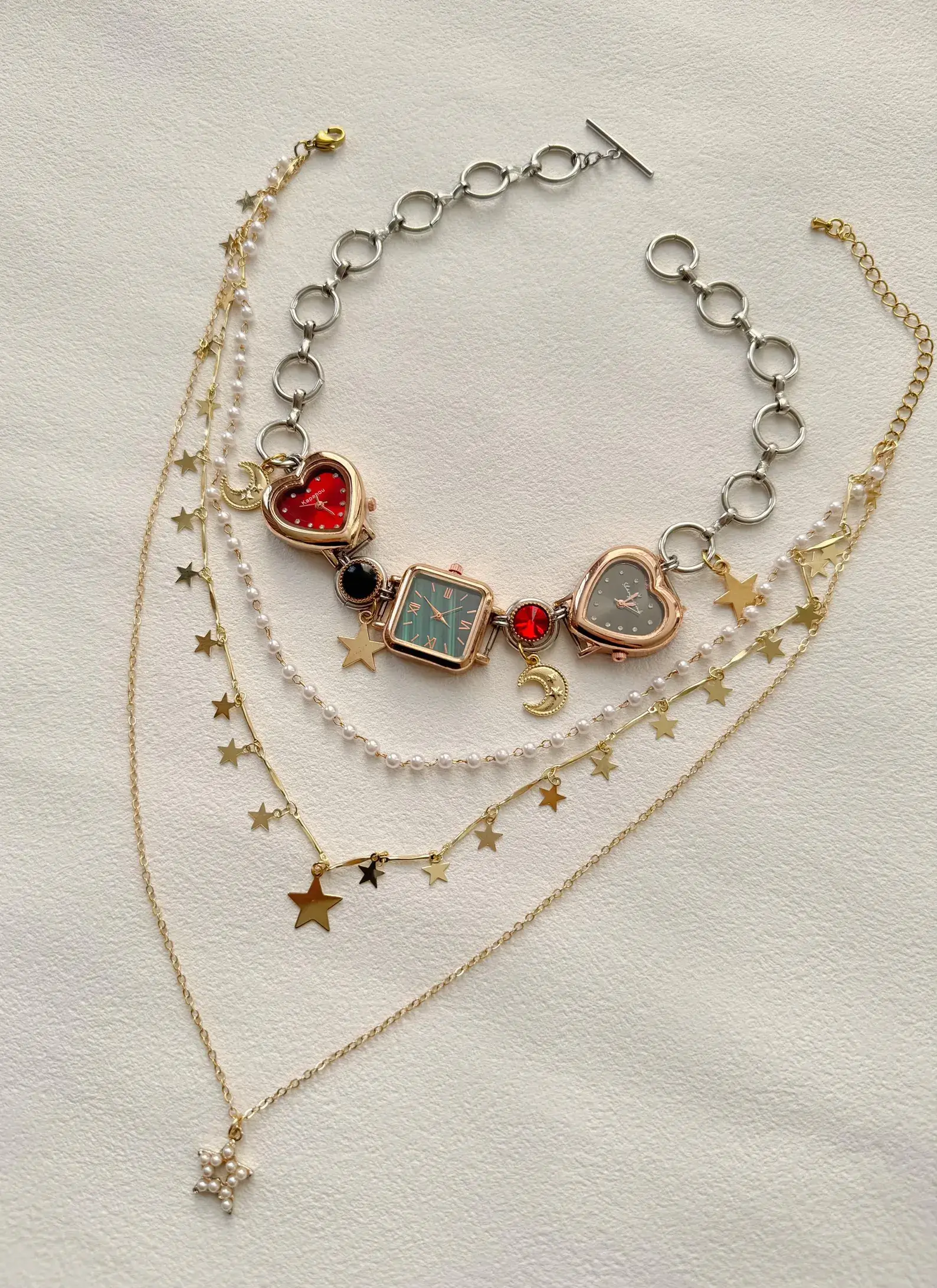 Casual Stainless Steel Punk Watch Necklace stylish watch choker necklace