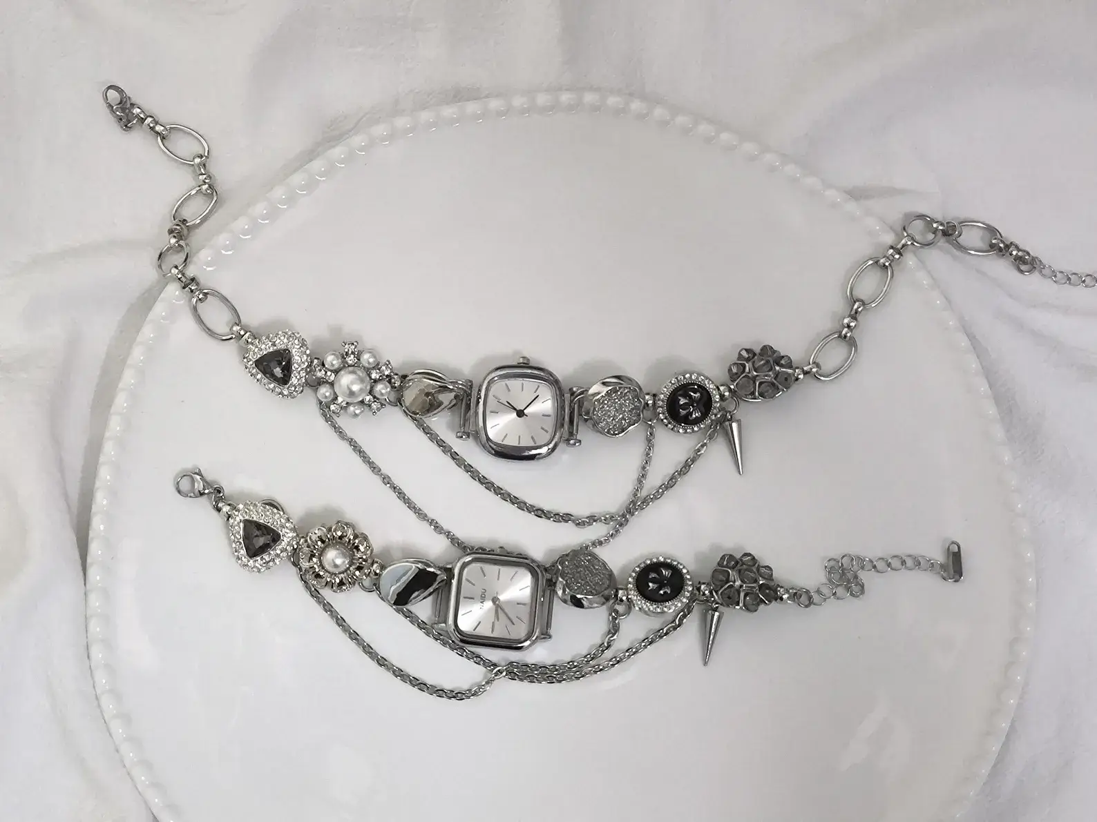Classic Titanium Layered Watch Necklace stylish watch choker necklace