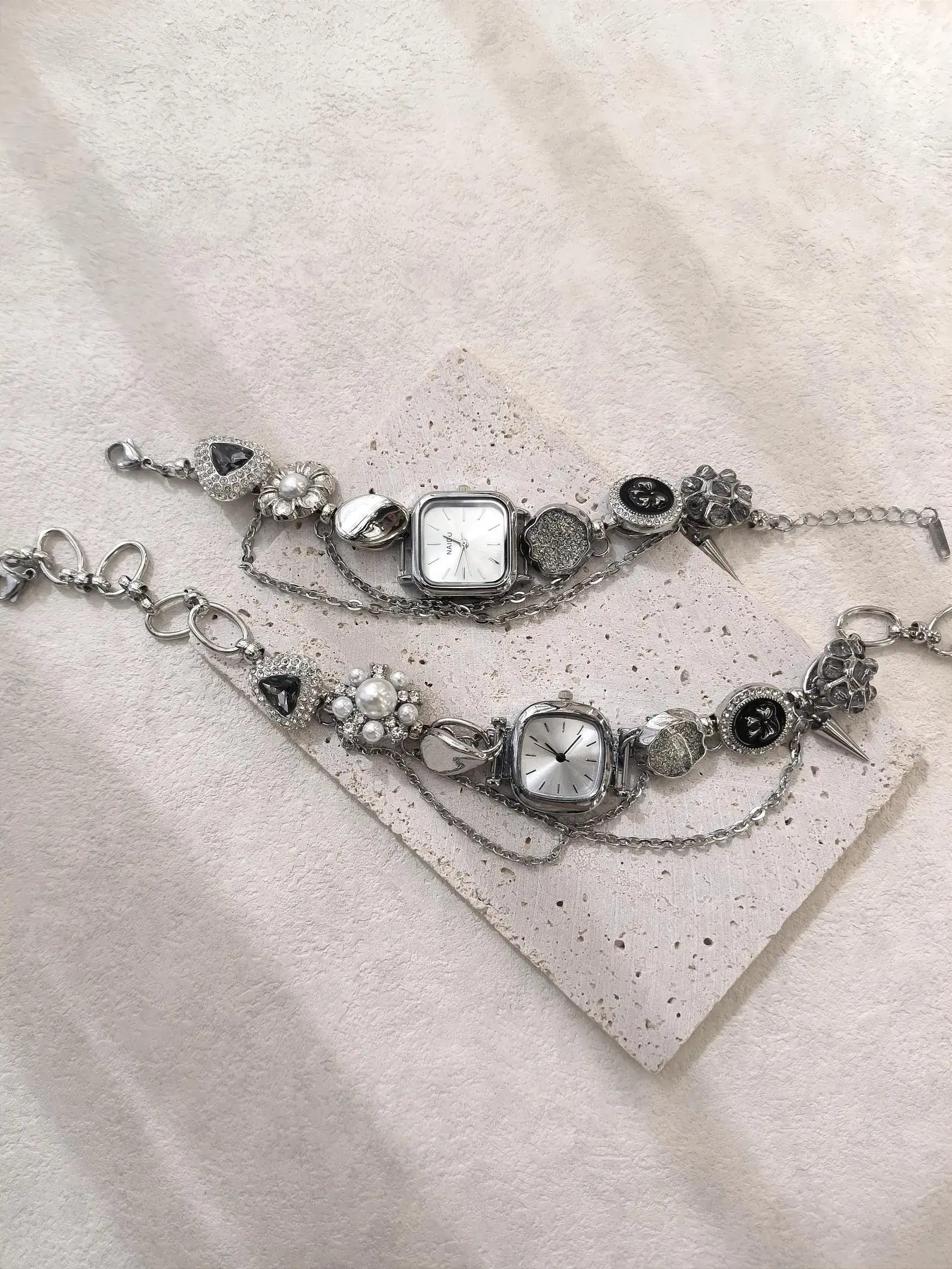 Classic Titanium Layered Watch Necklace stylish watch choker necklace