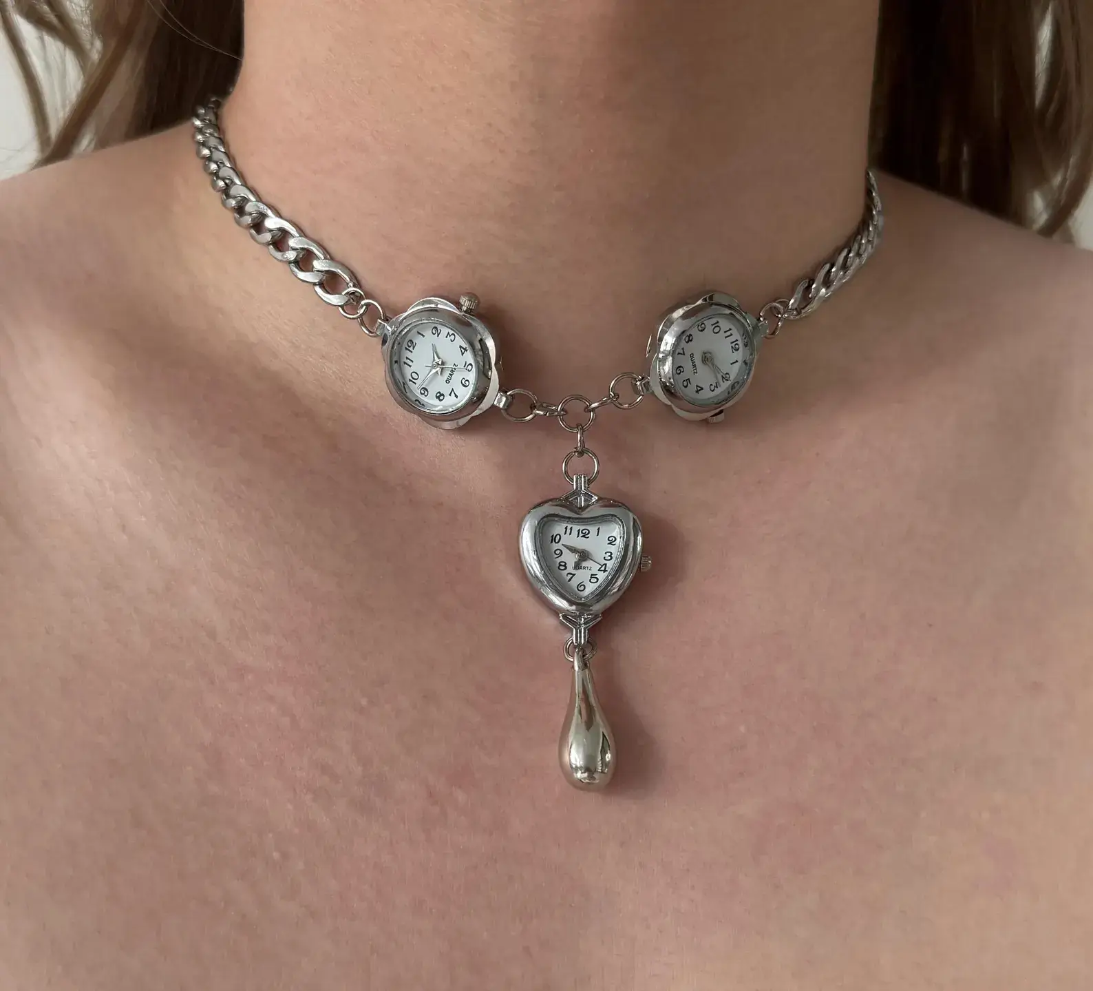 Modern Multi-layer Watch Necklace stylish watch choker necklace