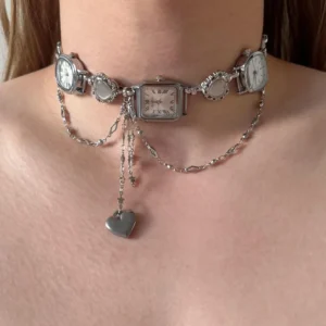 Celebrity Style Titanium Watch Choker stylish watch choker necklace