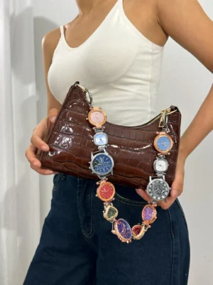 Gothic crystal watch bag chain inspired by Billie Eilish